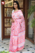 Kota Doria Saree in Floral Block Print