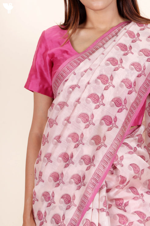 Maheshwari Saree In Block Print