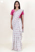 Chanderi Silk Saree In Floral Block Print