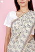 Chanderi Silk Saree In Floral Block Print