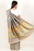 Tussar Silk Saree In Floral Block Print