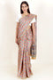 Tussar Silk Saree In Floral Block Print