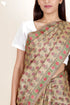 Tussar Silk Saree In Floral Block Print