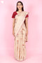 Kota Doria Saree In Block Print with Chikankari Embroidery