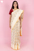 Kota Doria Saree In Block Print with Chikankari Embroidery