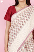 Kota Doria Saree In Block Print with Chikankari Embroidery