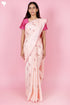 Kota Doria Saree In Block Print with Chikankari Embroidery