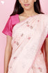 Kota Doria Saree In Block Print with Chikankari Embroidery