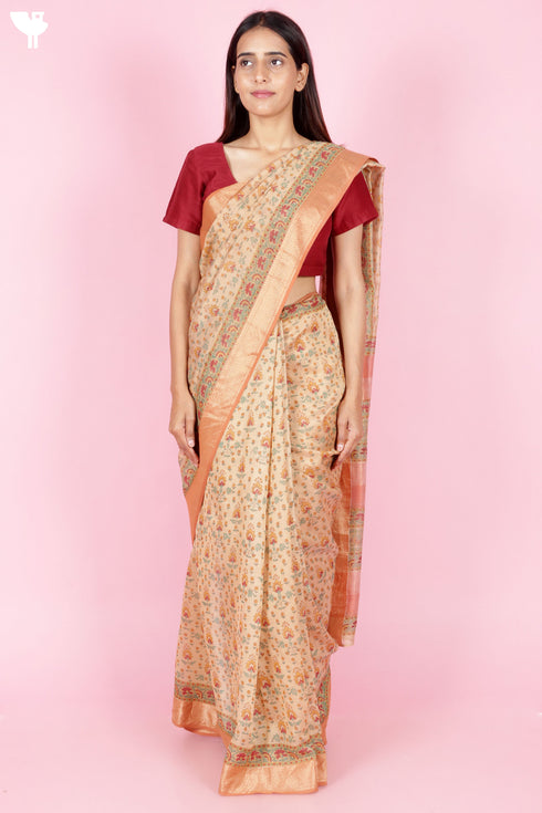 Maheshwari Saree In Block Print