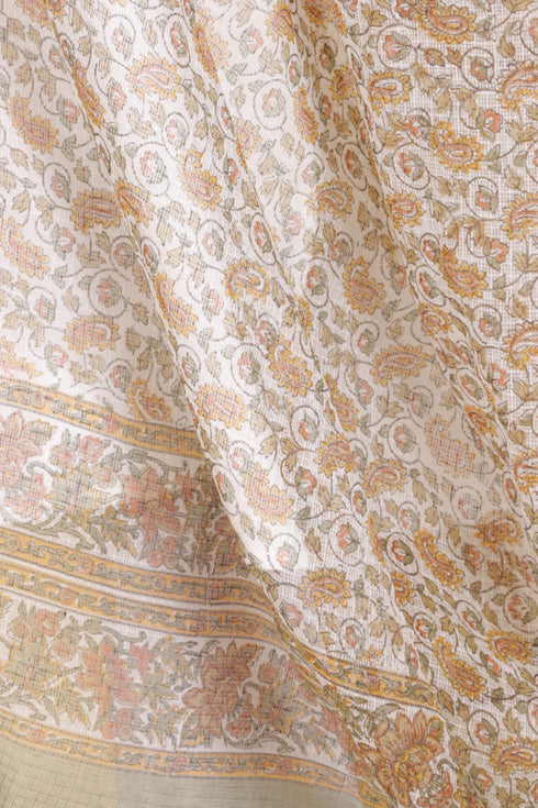 Kota Doria DupattaIn Floral Block Print