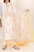 Kota Doria Dupatta In Floral Block Print