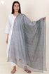 Kota Doria Dupatta In Floral Block Print