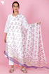 Kota Doria Dupatta In Floral Block Print