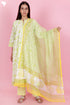 Kota Doria Dupatta In Floral Block Print