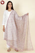 Kota Doria Dupatta In Floral Block Print