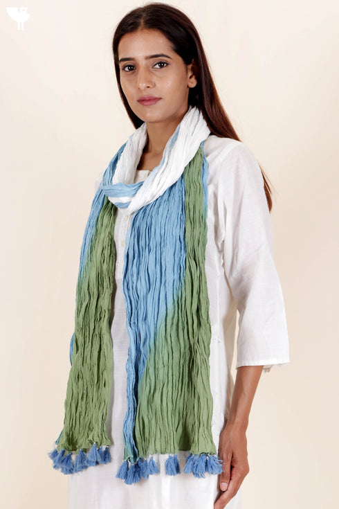Mulmul Cotton Dupatta With Tassels