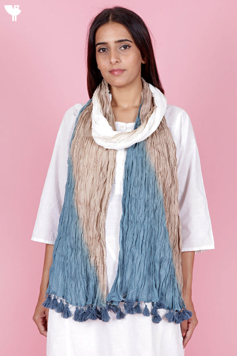 Mulmul Cotton Dupatta With Tassels
