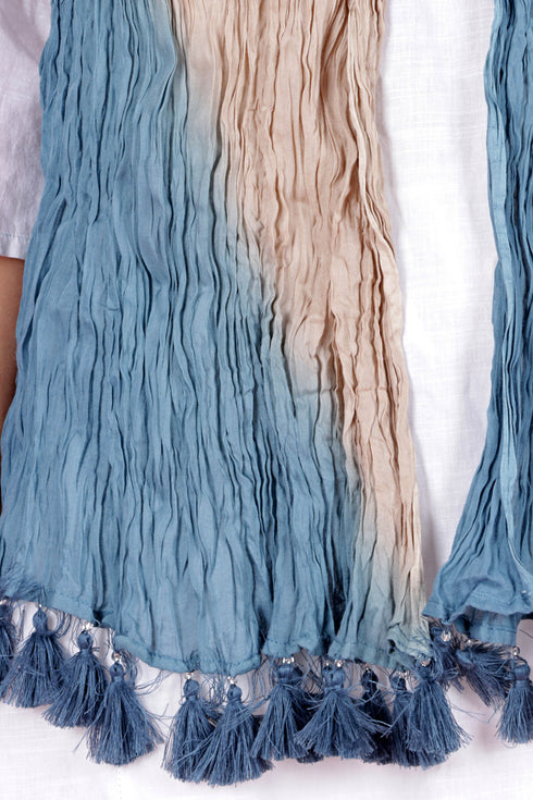 Mulmul Cotton Dupatta With Tassels