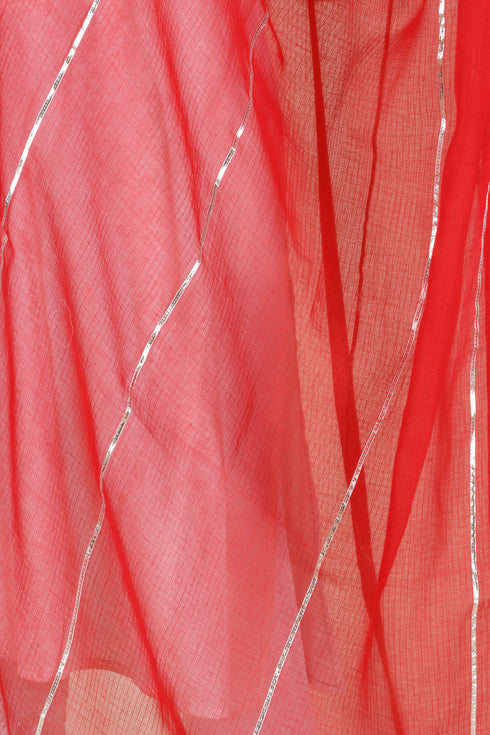 Kota Doria Dupatta With Gota Patti Embroidery