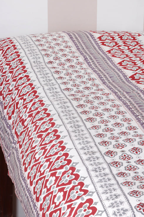 60s Cotton Duvet Cover In Block Print