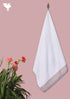 Handloom Cotton Bath Towel With Block Print Border