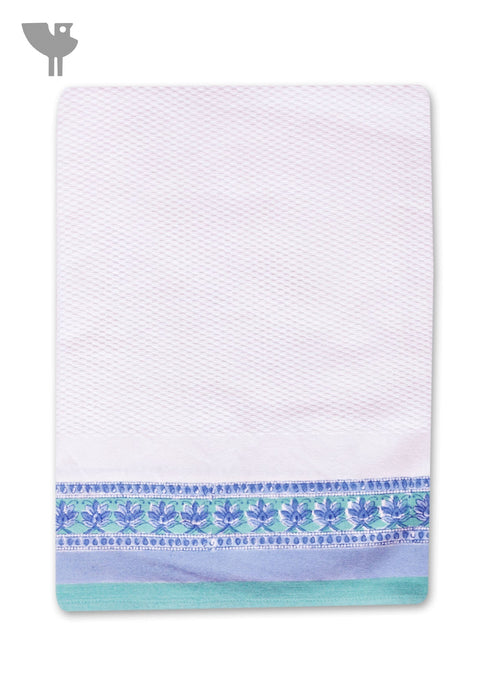 Handloom Cotton Bath Towel With Block Print Border