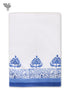 Handloom Cotton White & Blue Bath Towel