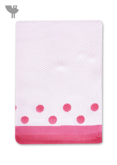 Handloom Cotton Bath Towel With Block Print Border