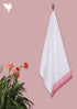 Handloom Cotton Hand Towel With Block Print Border
