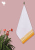 Handloom Cotton Hand Towel With Block Print Border