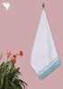 Handloom Cotton Hand Towel With Block Print Border