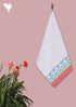 Handloom Cotton Hand Towel With Block Print Border