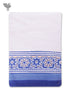 Handloom Cotton Hand Towel With Block Print Border