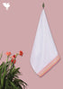 Handloom Cotton Hand Towel With Block Print Border