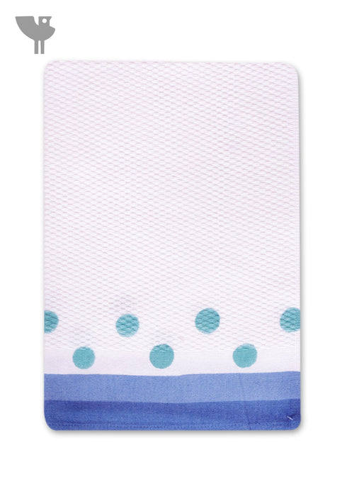 Handloom Cotton Hand Towel With Block Print Border