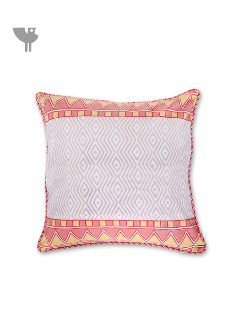 20s Cotton Cushion Cover in Floral Block Print