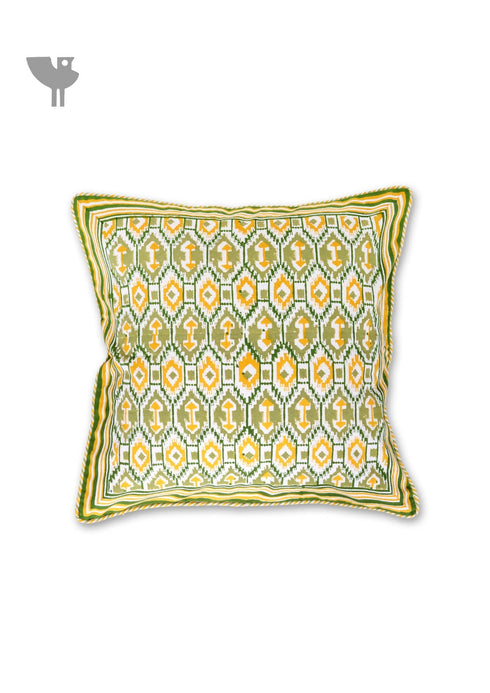20s Cotton Cushion Cover In Ikat Block Print