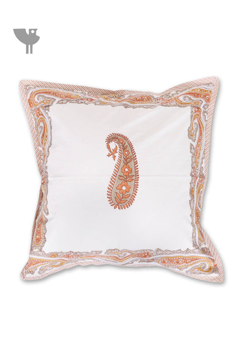 20s Cotton Cushion Cover In Paisley Block Print