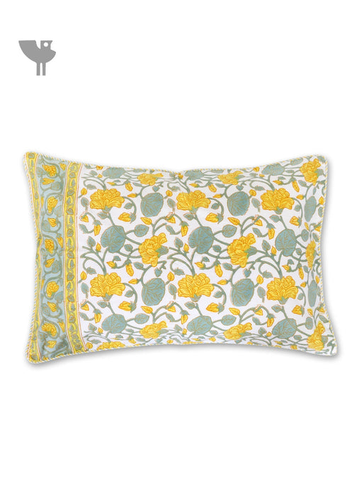 40s Cotton Pillow Cover in Floral Print