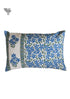 40s Cotton Pillow Cover in Blue Floral Block Print