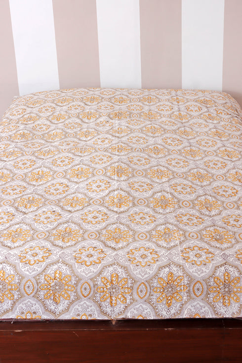 60s Cotton Duvet Cover In Block Print (Only Duvet Cover)