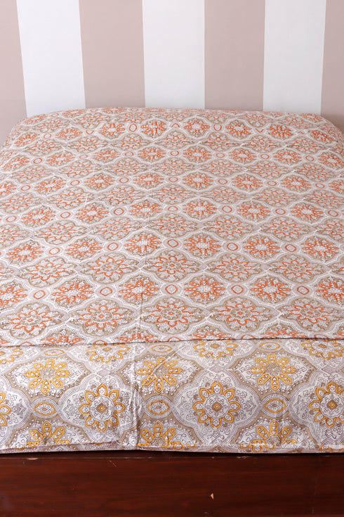60s Cotton Duvet Cover In Block Print (Only Duvet Cover)