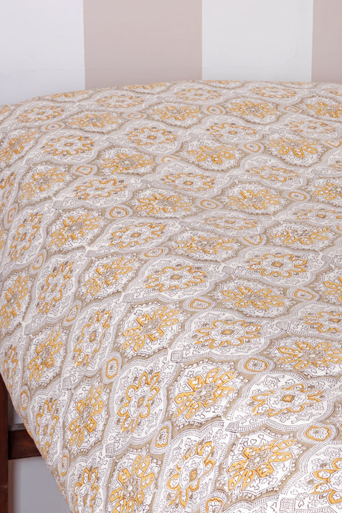 60s Cotton Duvet Cover In Block Print (Only Duvet Cover)