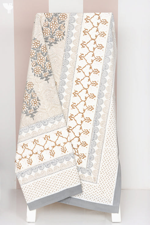 20s Cotton Bed Cover in Block Print
