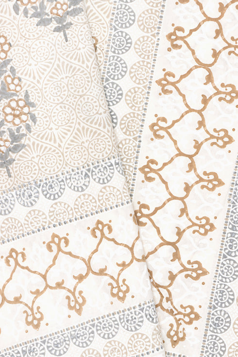 20s Cotton Bed Cover in Block Print