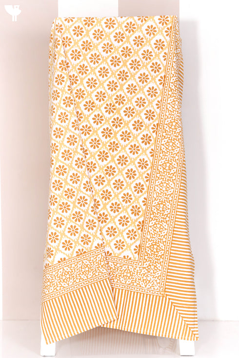 20s Cotton Bed Cover in Block Print