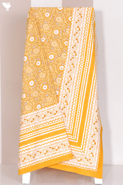 20s Cotton Bed Cover in Floral Block Print