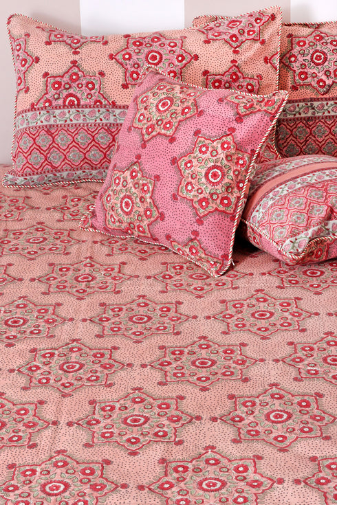 20s Cotton Bed Cover in Block Print