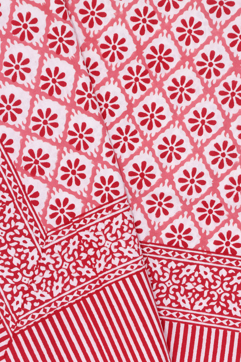 20s Cotton Bed Cover in Block Print