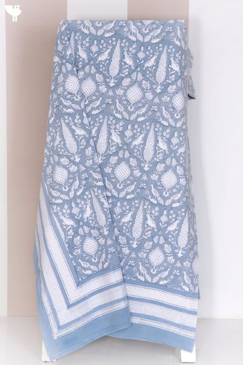 20s Cotton Bed Cover in Block Print